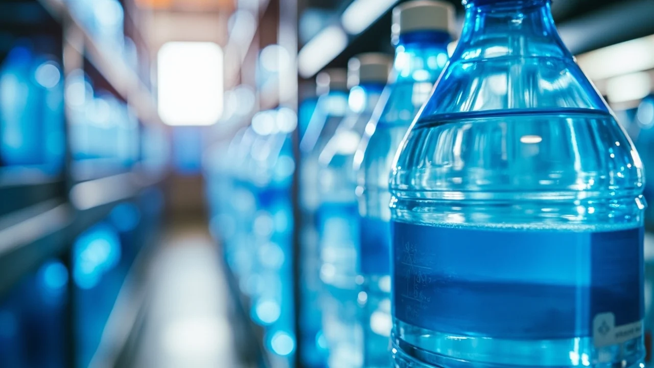 Scène de l'étude du marché de l'eau embouteillée
