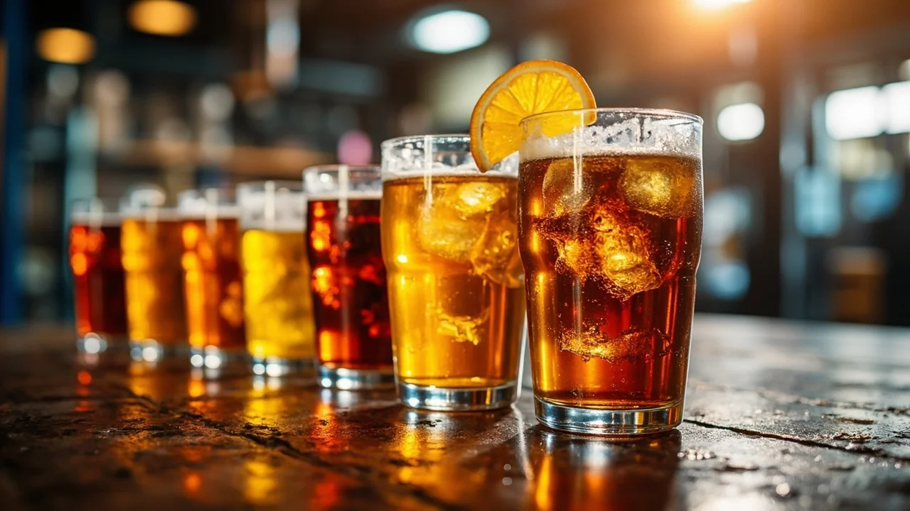 Scène du marché des boissons gazeuses
